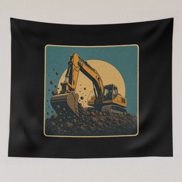 Item preview, Vintage Excavator Earthmoving Equipment Operator Retro Construction Design designed and sold by kakmi-art.