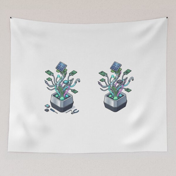 Item preview, Cyberpunk Plant Sustainable Tech Geek Art designed and sold by caffeinepixels.