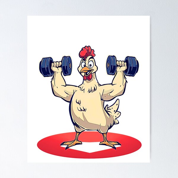 Item preview, Strong Chick Energy Funny Gym Chicken T-Shirt  designed and sold by MerchWSzpilkach.