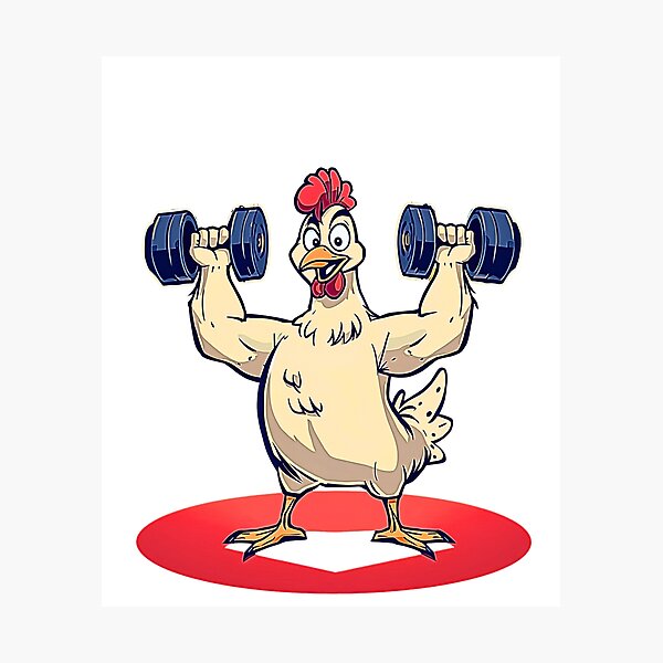 Item preview, Strong Chick Energy Funny Gym Chicken T-Shirt  designed and sold by MerchWSzpilkach.