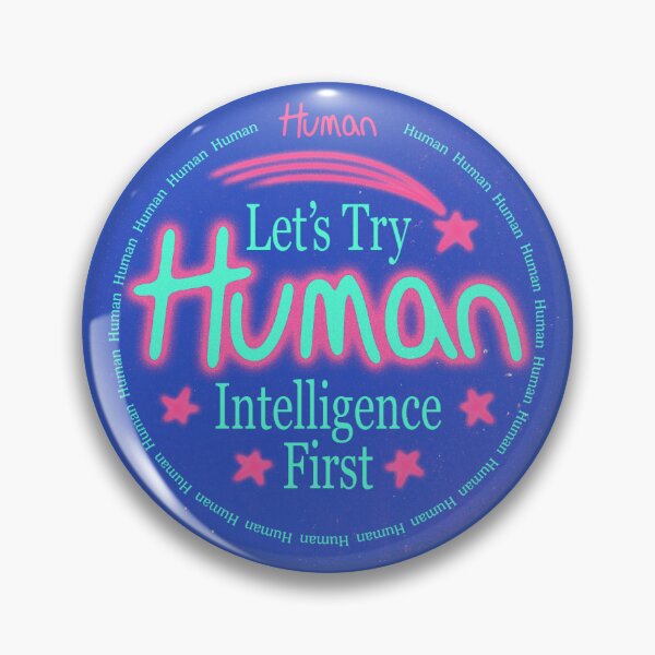 Item preview, Human Intelligence Neon Sticker designed and sold by ImagineCandy.