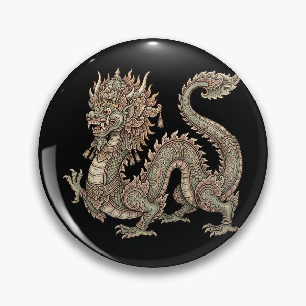 Item preview, Vintage Balinese Barong Naga Illustration designed and sold by DuckOddity.