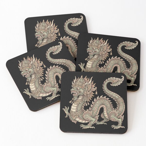 Item preview, Vintage Balinese Barong Naga Illustration designed and sold by DuckOddity.