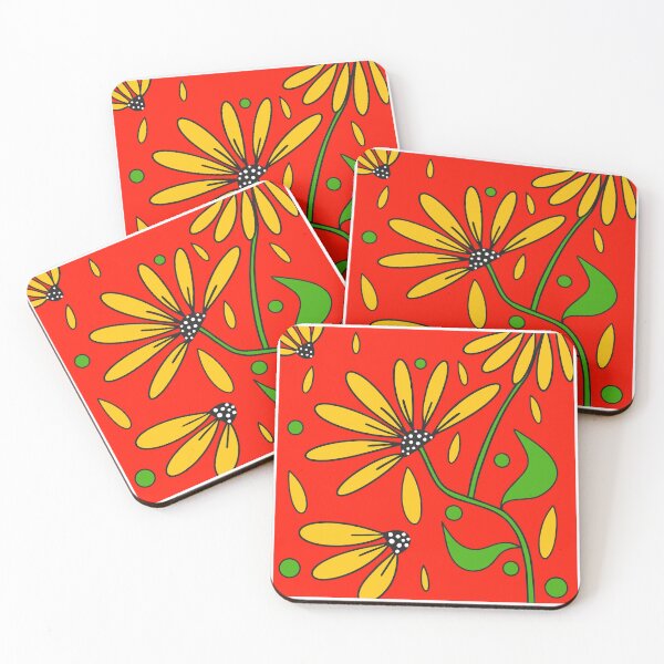 Item preview, Yellow Flowers Orange Boho Minimalism designed and sold by Sartoris Art.