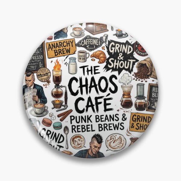 Item preview, The Chaos Cafe Punk Coffee Clipart – Retro Barista, Espresso Machines, Grungy Coffee Beans & Rebel Brews Sublimation Graphic designed and sold by afarkar.