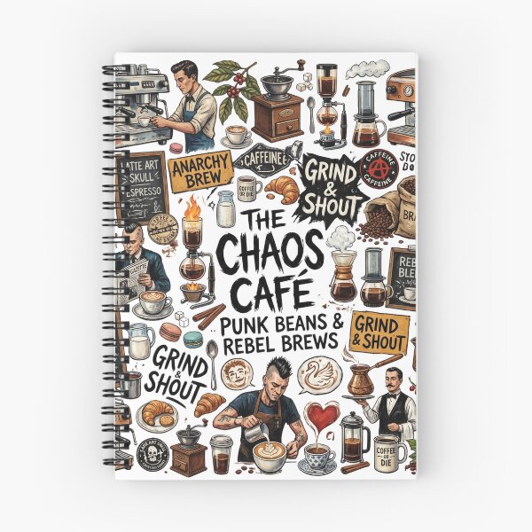 Item preview, The Chaos Cafe Punk Coffee Clipart – Retro Barista, Espresso Machines, Grungy Coffee Beans & Rebel Brews Sublimation Graphic designed and sold by afarkar.