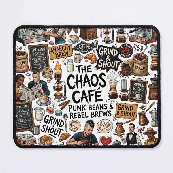 Item preview, The Chaos Cafe Punk Coffee Clipart – Retro Barista, Espresso Machines, Grungy Coffee Beans & Rebel Brews Sublimation Graphic designed and sold by afarkar.