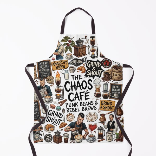 Item preview, The Chaos Cafe Punk Coffee Clipart – Retro Barista, Espresso Machines, Grungy Coffee Beans & Rebel Brews Sublimation Graphic designed and sold by afarkar.
