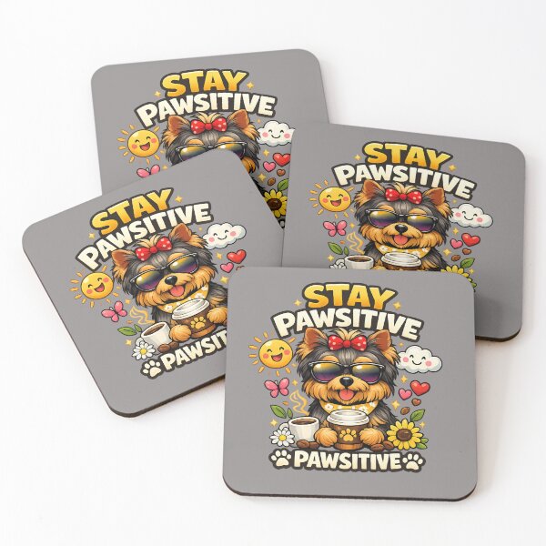 Item preview, Stay Pawsitive Yorkie – Positive Dog Lover Design designed and sold by Yorkie Magic Studio .