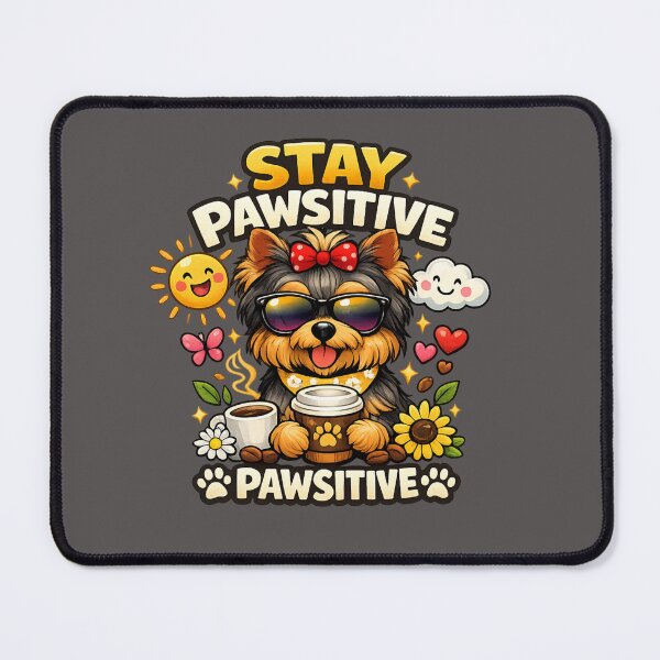 Item preview, Stay Pawsitive Yorkie – Positive Dog Lover Design designed and sold by Yorkie Magic Studio .