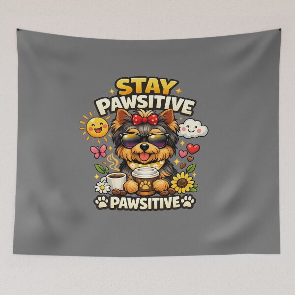 Item preview, Stay Pawsitive Yorkie – Positive Dog Lover Design designed and sold by Yorkie Magic Studio .