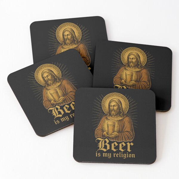Item preview, Beer Is My Religion – Vintage Beer Saint Retro Graphic Tee designed and sold by Cary-s.