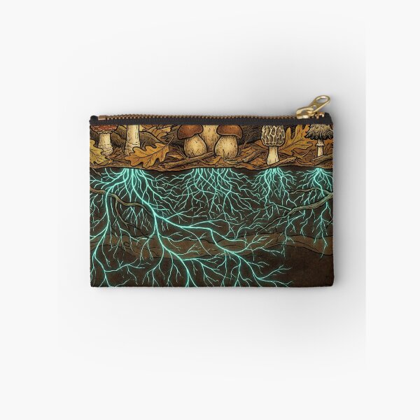 Item preview, Mushroom Forager Mycelium Forest Cross-Section Art designed and sold by FoxglovePress.