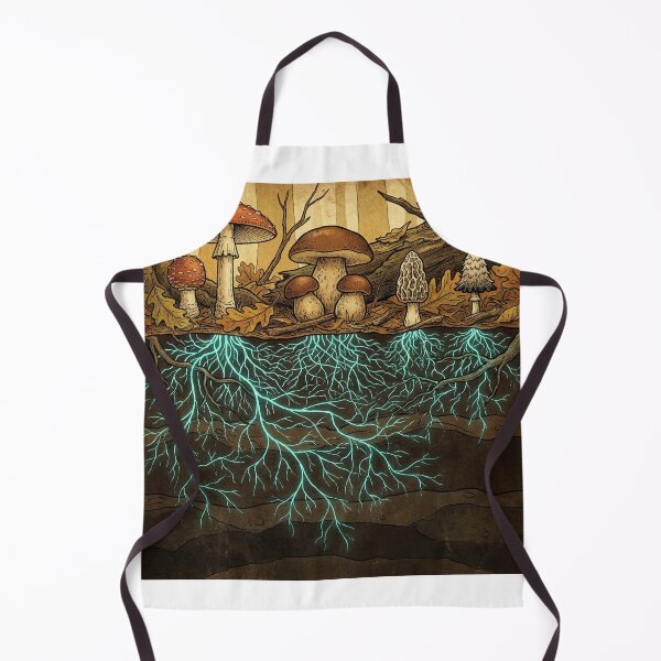 Item preview, Mushroom Forager Mycelium Forest Cross-Section Art designed and sold by FoxglovePress.