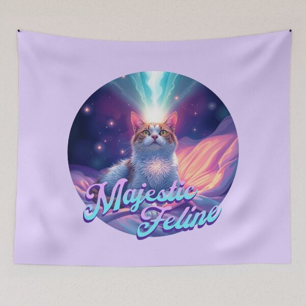 Item preview, Majestic Feline Cosmic Cat Art | Dreamy Galaxy Kitty Fantasy Design designed and sold by Sachie's Studio.