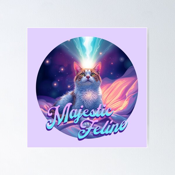 Item preview, Majestic Feline Cosmic Cat Art | Dreamy Galaxy Kitty Fantasy Design designed and sold by Sachie's Studio.
