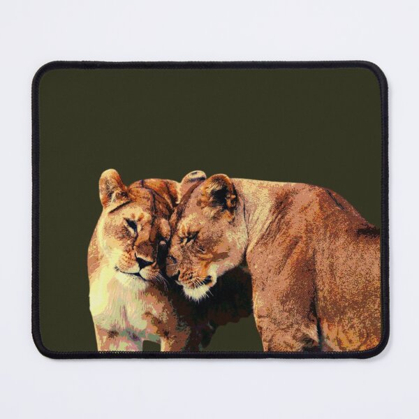 Item preview, Affectionate Lionesses - Warm Textured Wildlife Pop Art designed and sold by samahl_l.