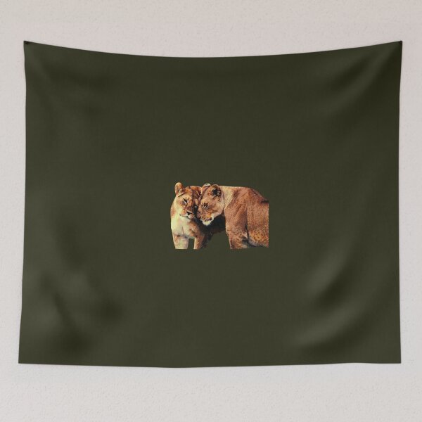 Item preview, Affectionate Lionesses - Warm Textured Wildlife Pop Art designed and sold by samahl_l.
