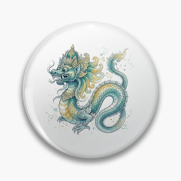 Item preview, Minimalist Watercolor Barong Naga Dragon designed and sold by DuckOddity.