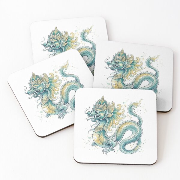 Item preview, Minimalist Watercolor Barong Naga Dragon designed and sold by DuckOddity.