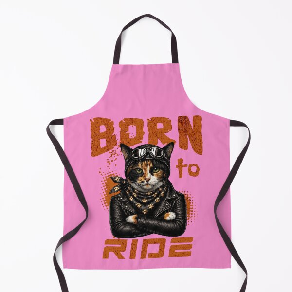 Item preview, Calico Cat Biker Design – Born To Ride Funny Motorcycle Calico Cat Print designed and sold by PixelsPaws.