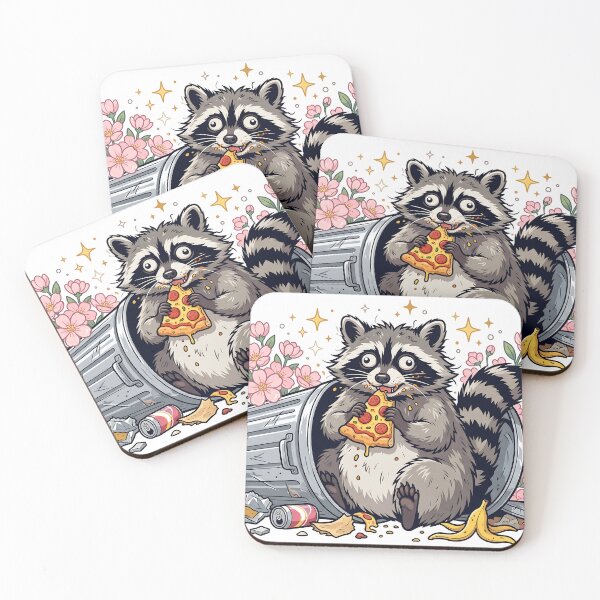 Item preview, Feral But Make It Cute Chaotic Raccoon Trash Panda designed and sold by MintedMinds.