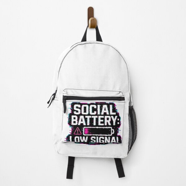 Item preview, Social Battery Low Signal – Glitch Tech Digital Warning Design designed and sold by DN28.
