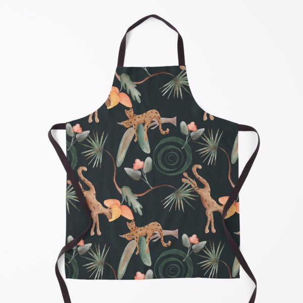 Item preview, Wild cats and tropical plants create a lively scene on a dark background with a mix of colors and shapes in this artwork designed and sold by SpaceartLilu.