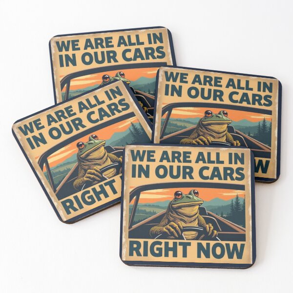 Item preview, We Are All In Our Cars Frog Meme designed and sold by EchoPrint Co..