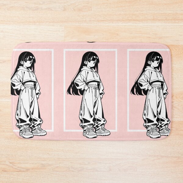 Item preview, Fashion - Girl in Black Crop Hoodie Baggy Pants Chunky Sneakers Variant 2 designed and sold by AnimeShin.