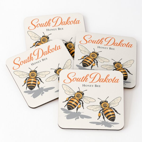 Item preview, South Dakota Honey Bee Vintage State Insect Poster designed and sold by The-Drip-Studio.