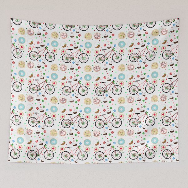 Item preview, Candy Cane Bicycle with Christmas Treats  designed and sold by daphsam.