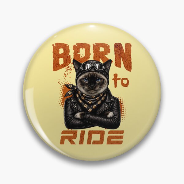 Artikelvorschau, Birma-Katze Biker Design – Born To Ride Lustiger Motorrad-Birma-Katzen-Druck entworfen und verkauft von PixelsPaws.