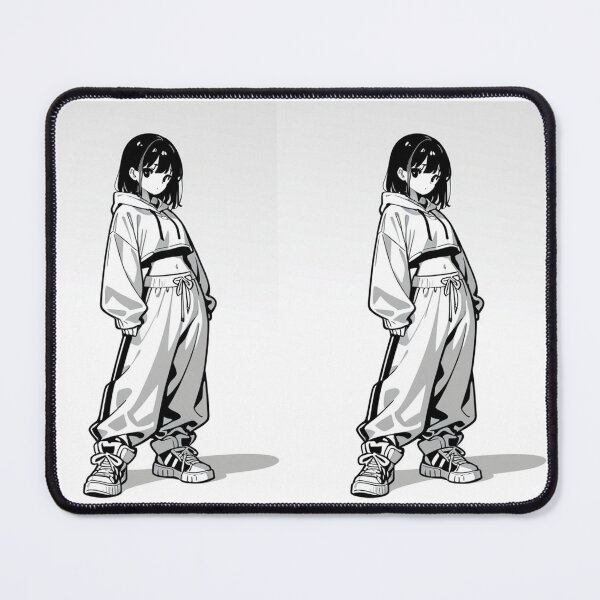 Item preview, Fashion - Girl in Black Crop Hoodie Baggy Pants Chunky Sneakers Variant 3 designed and sold by AnimeShin.