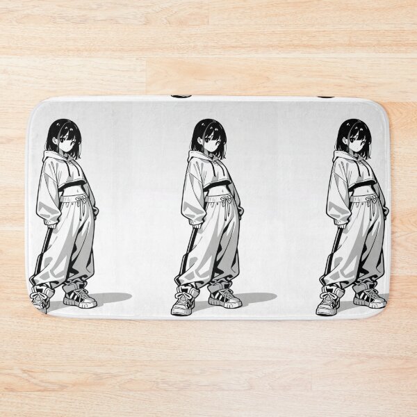 Item preview, Fashion - Girl in Black Crop Hoodie Baggy Pants Chunky Sneakers Variant 3 designed and sold by AnimeShin.
