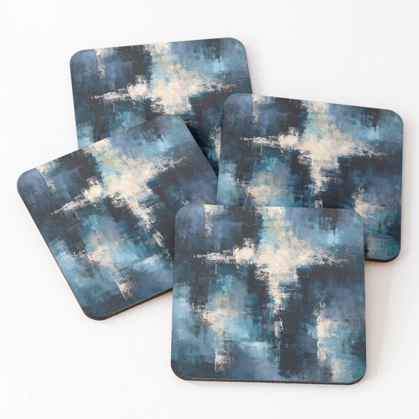 Item preview, Abstract Textured Blue Palette No. 21 - Luminous Midnight Depths designed and sold by SlowRegardArt.