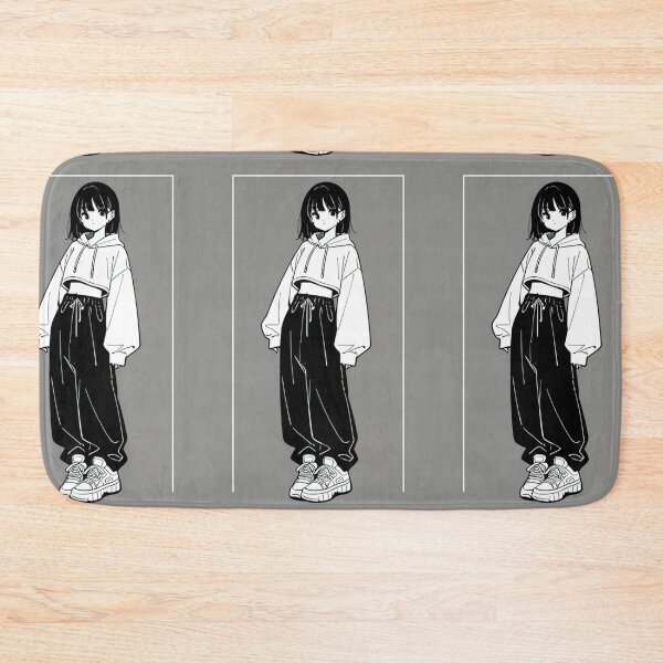 Item preview, Fashion - Girl in Black Crop Hoodie Baggy Pants Chunky Sneakers designed and sold by AnimeShin.