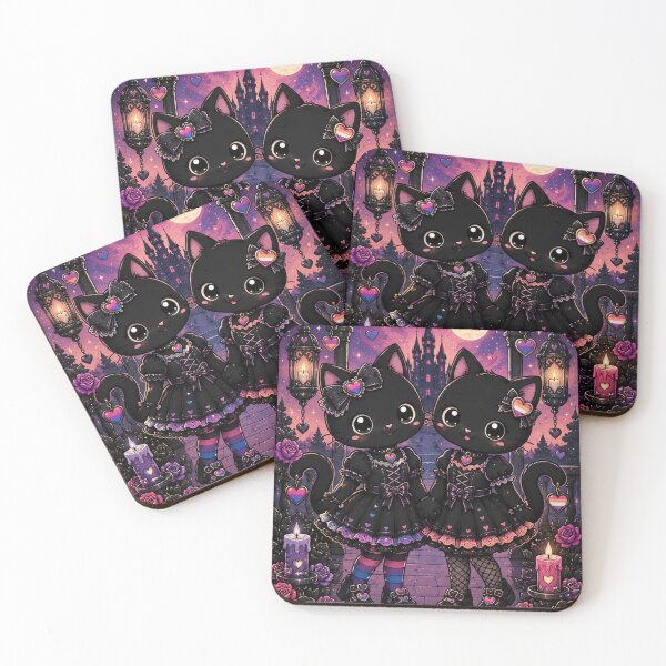 Item preview, Pride Love – Gothic Cats Under the Moon designed and sold by GOLDENLIONPERU.