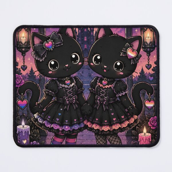 Item preview, Pride Love – Gothic Cats Under the Moon designed and sold by GOLDENLIONPERU.