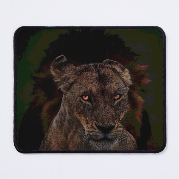 Item preview, Majestic Lioness and Lion Shadow - Dark Mystic Wildlife Art designed and sold by samahl_l.