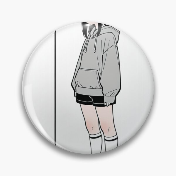 Item preview, Fashion - Girl in Gray Hoodie Height Chart Anime Style designed and sold by AnimeShin.