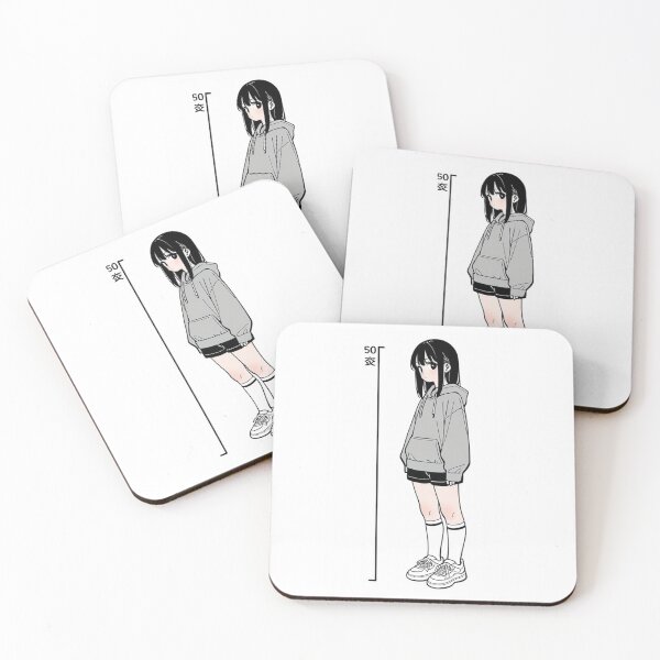 Item preview, Fashion - Girl in Gray Hoodie Height Chart Anime Style designed and sold by AnimeShin.