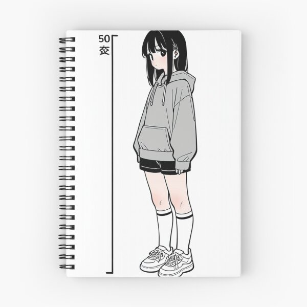 Item preview, Fashion - Girl in Gray Hoodie Height Chart Anime Style designed and sold by AnimeShin.