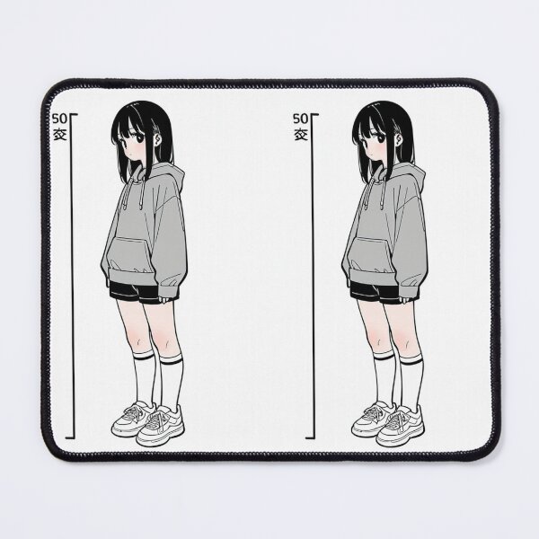 Item preview, Fashion - Girl in Gray Hoodie Height Chart Anime Style designed and sold by AnimeShin.