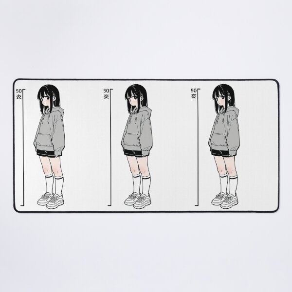 Item preview, Fashion - Girl in Gray Hoodie Height Chart Anime Style designed and sold by AnimeShin.