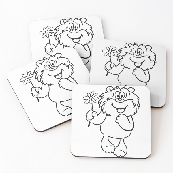 Item preview, Retro Fluffy Bear with Flower - Kawaii Line Art Sketch designed and sold by Tokraz-art.