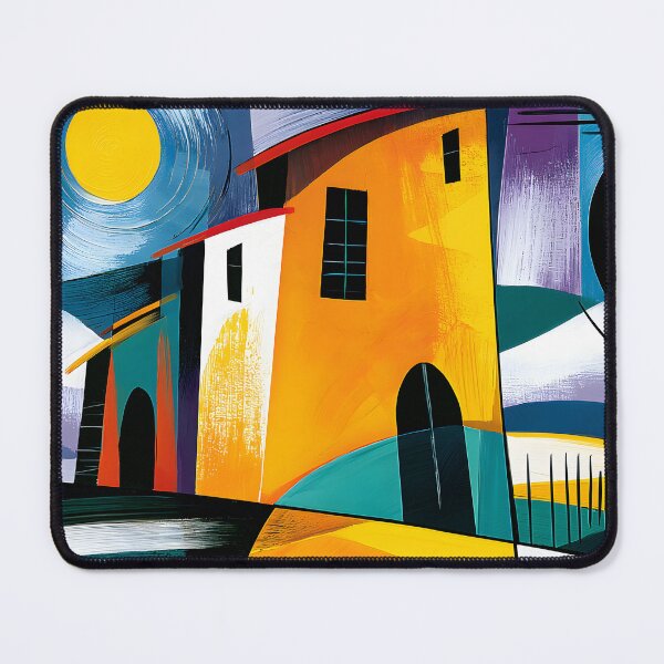 Item preview, Golden House in Geometric Tuscany - Sunlit Fields Cypress Trees and Vibrant Mediterranean Horizons designed and sold by OlfactoART Studio.