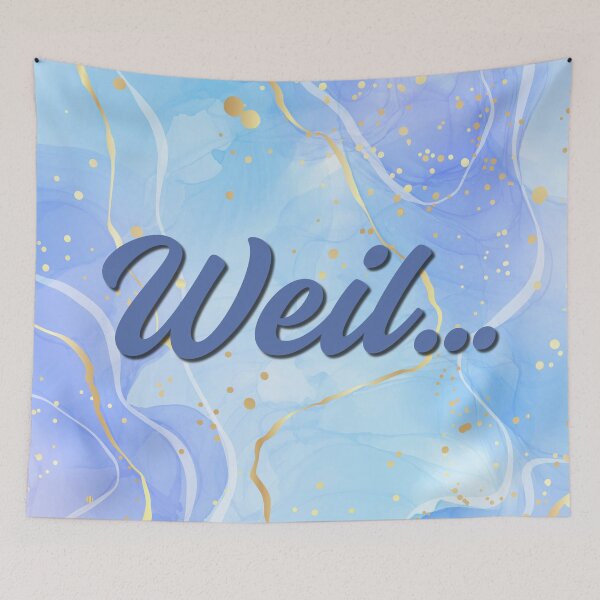 Item preview, The word "Because" on a blue background designed and sold by Mathe mit Anna.