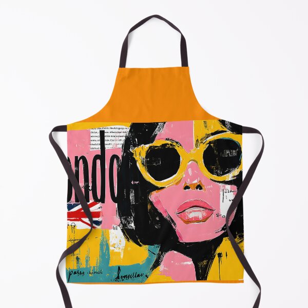 Item preview, London Fashion Icon - Woman in Yellow Sunglasses with Union Jack Urban Pop Art Energy designed and sold by OlfactoART Studio.