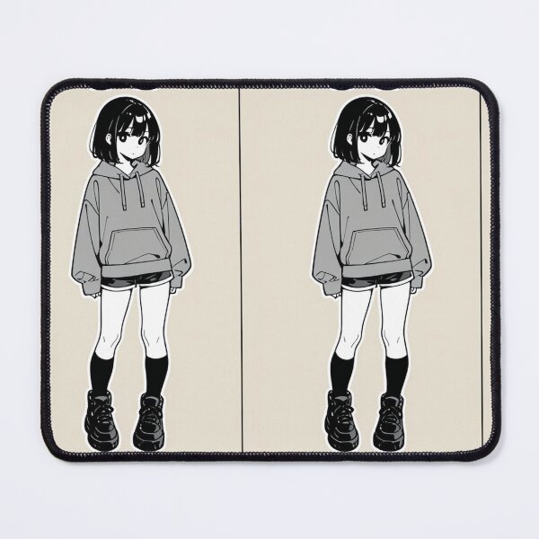 Item preview, Fashion - Girl in Gray Hoodie High Top Sneakers Anime Art designed and sold by AnimeShin.